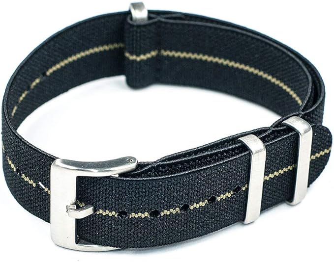 弹性表带,男女适用 20mm 22mm 尼龙一体式法国伞兵*降落伞高级条纹